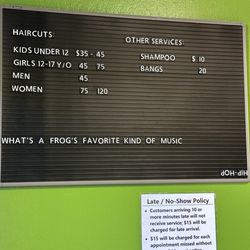 LuJia's Place for Haircuts - Pricing as of 1/11/2024