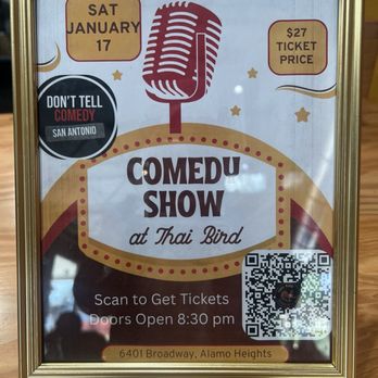 Thai Bird - Comedy show event. - Gluten-Free Near Me - San Antonio, Texas