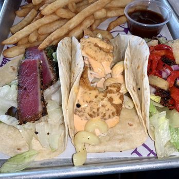 The Sneaky Beagle - Three Taco barely filled. - Seafood Near Me - Myrtle Beach, South Carolina The Sneaky Beagle - Three Taco barely filled. - Seafood Near Me - Myrtle Beach, South Carolina