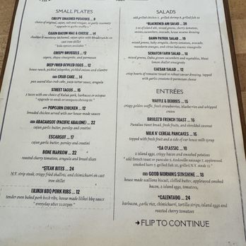 Scratch Kitchen - Brunch menu - Breakfast & Brunch Near Me - Honolulu, Hawaii