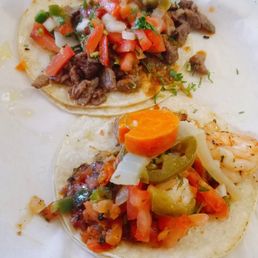 Shrimp and carne asada tacos Shrimp and carne asada tacos