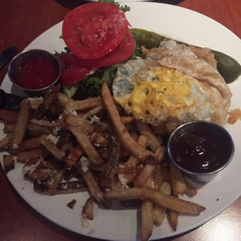 Redmond's Bar & Grill - The Bomber burger with BBQ sauce instead of buffalo sauce. So good. - American Near Me - Redmond, Washington Redmond's Bar & Grill - The Bomber burger with BBQ sauce instead of buffalo sauce. So good. - American Near Me - Redmond, Washington