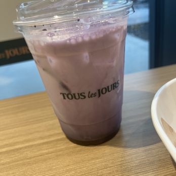 Tous Les Jours - Ube Latte - tastes like cereal milk! - Bakeries Near Me - Columbus, Ohio Tous Les Jours - Ube Latte - tastes like cereal milk! - Bakeries Near Me - Columbus, Ohio