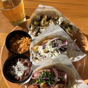 Cocina Madrigal - Taco trio with rice & beans and draft Mexican beer - Tacos Near Me - Phoenix, Arizona Cocina Madrigal - Taco trio with rice & beans and draft Mexican beer - Tacos Near Me - Phoenix, Arizona