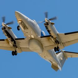 U.S. Border Patrol Beechcraft King Air Multi-role Enforcement Aircraft (MEA) on final