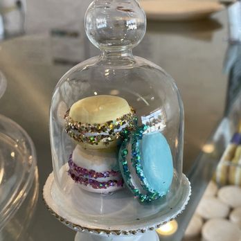 Sweet Intensity - a display of macarons under a glass dome - Macarons Near Me - Katy, Texas