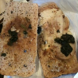 Look at that small, sad blob of kale on this turkey rustico panini.