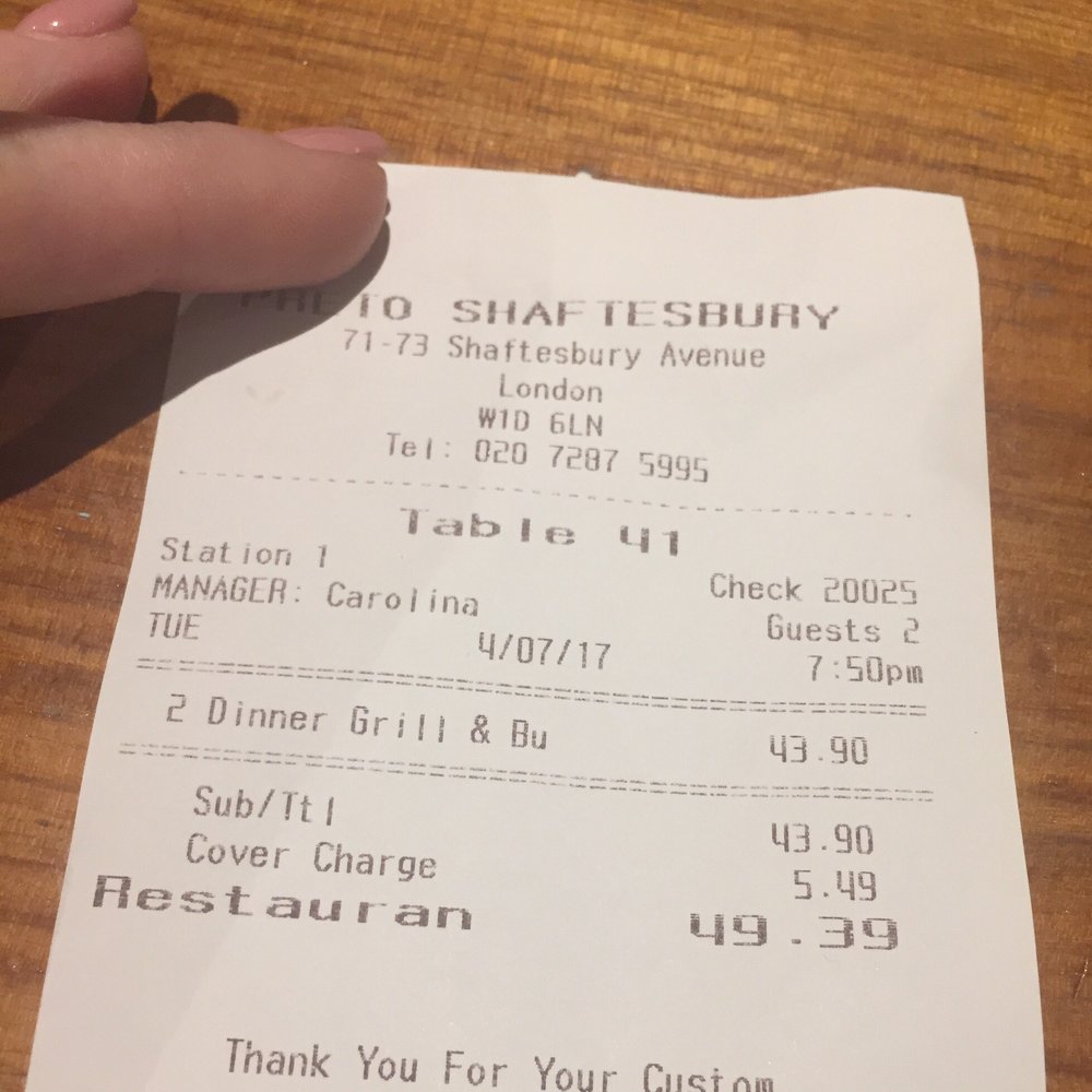 Preto - What is this "cover charge" ? We never agreed to pay a cover charge nor was there a sign posted stating anyone was subject to this ? Shady!! - Brazilian Near Me - London, XGL Preto - What is this "cover charge" ? We never agreed to pay a cover charge nor was there a sign posted stating anyone was subject to this ? Shady!! - Brazilian Near Me - London, XGL
