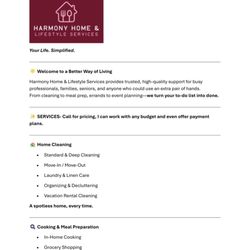 Harmony Home and Lifestyle Services