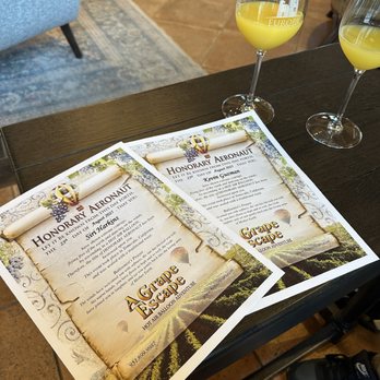 Grape Escape Balloon Adventures - Champagne (and orange juice) toast and our certificates! - Tours Near Me - Temecula, California Grape Escape Balloon Adventures - Champagne (and orange juice) toast and our certificates! - Tours Near Me - Temecula, California
