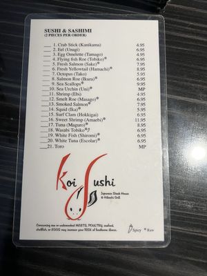 Menu photo 1 Koi Sushi - Gulfport Gulfport, MS Menu photo 1 Koi Sushi - Gulfport Gulfport, MS