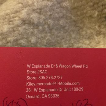 T-Mobile - Back side of business card. - Mobile Phones Near Me - Oxnard, California