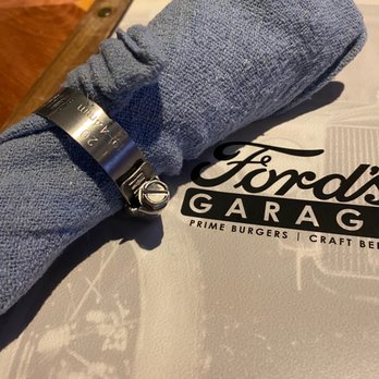 Ford's Garage Plano - Shop towel napkin and clamp napkin rinig - Burgers Near Me - Plano, Texas Ford's Garage Plano - Shop towel napkin and clamp napkin rinig - Burgers Near Me - Plano, Texas
