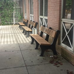 La Porte Community Library - An area to sit outside the front entrance