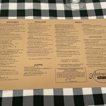 Antonio's Trattoria - Menu - Italian Near Me - Bronx, New York