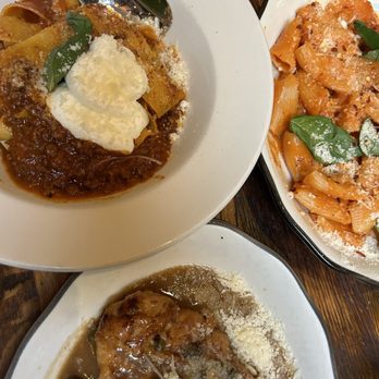 No. 246 - Bolognese (top left), vodka pasta (top right), chicken Marsala (bottom) - Italian Near Me - Decatur, Georgia No. 246 - Bolognese (top left), vodka pasta (top right), chicken Marsala (bottom) - Italian Near Me - Decatur, Georgia