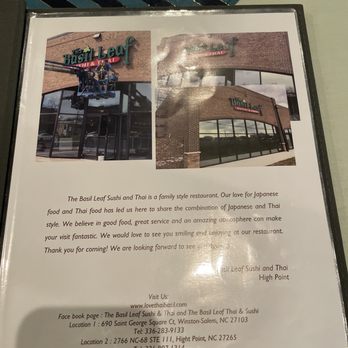 The Basil Leaf Sushi & Thai - Love that it is a family owned spot - Sushi Bars Near Me - High Point, North Carolina The Basil Leaf Sushi & Thai - Love that it is a family owned spot - Sushi Bars Near Me - High Point, North Carolina