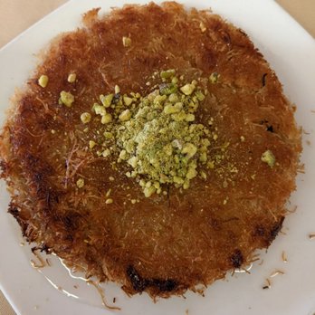 Cafe Istanbul - Kenefe. A crunchy, crispy dessert served hot doused in a clear syrup and creamy cheese underneath. - Cafes Near Me - Beverly Hills, California