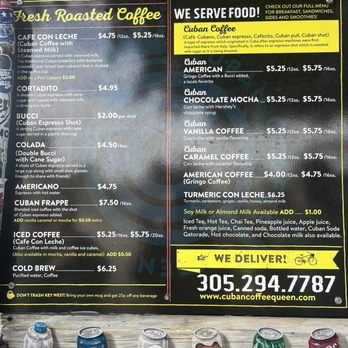 Cuban Coffee Queen Waterfront - Coffee Menu - Coffee & Tea Near Me - Key West, Florida