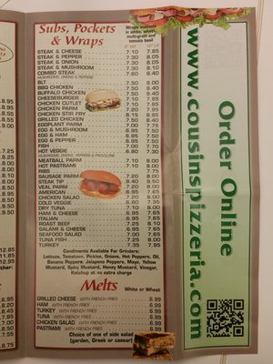 Menu photo 2 Cousin's Pizzeria Mansfield, MA