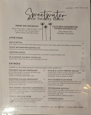 Menu photo 5 Sweetwater One Twenty Three Summerville, SC Menu photo 5 Sweetwater One Twenty Three Summerville, SC