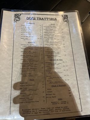 Menu photo 1 Oggi Trattoria Chicago, IL Menu photo 1 Oggi Trattoria Chicago, IL