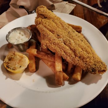 Devil's Pool Restaurant - Crispy Fried Catfish    , French Fries, House-made Tartar Sauce, Grilled Lemon - American Near Me - Ridgedale, Missouri