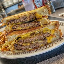 Waffle House - Basically a grilled cheese + cheeseburger hybrid