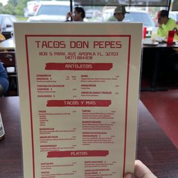 Menu side 1 Menu side 1