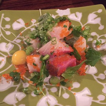 Village Sushi - Ceviche-style hamachi with shiso, tobiko, and quail egg (chef's choice) - Japanese Near Me - Seattle, Washington
