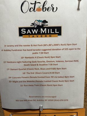 Menu photo 1 Saw Mill Tavern Ardsley, NY