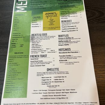 Jessica's - Menu - Breakfast & Brunch Near Me - Aiea, Hawaii Jessica's - Menu - Breakfast & Brunch Near Me - Aiea, Hawaii