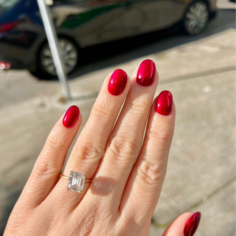 Q Spa - red chrome dip mani - Waxing Near Me - San Francisco, California Q Spa - red chrome dip mani - Waxing Near Me - San Francisco, California