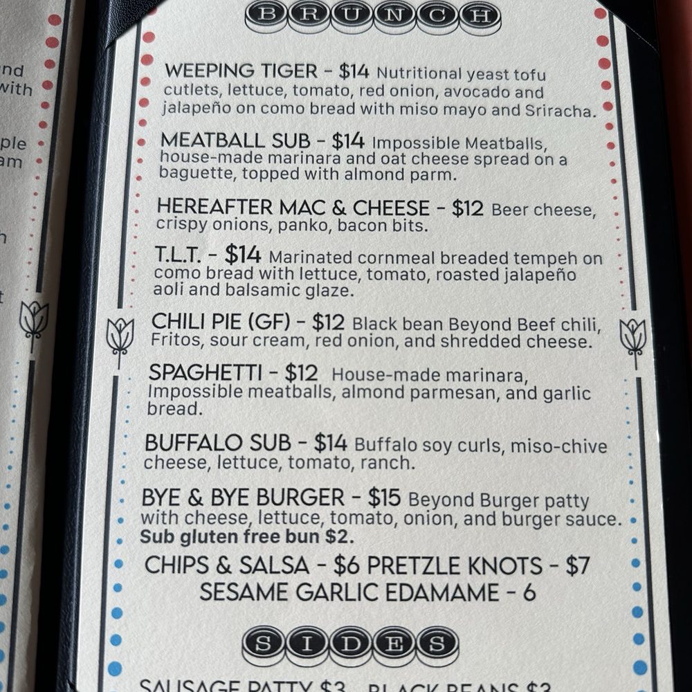 The Bye and Bye - Menu - Vegan Near Me - Portland, Oregon The Bye and Bye - Menu - Vegan Near Me - Portland, Oregon