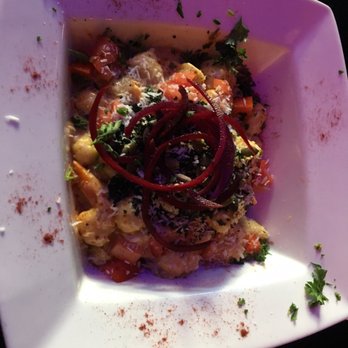 Nourish Bistro - "Mac and squeeze" the best vegan Mac and cheese I've ever had! Price about $18 - Vegan Near Me - Banff, Alberta Nourish Bistro - "Mac and squeeze" the best vegan Mac and cheese I've ever had! Price about $18 - Vegan Near Me - Banff, Alberta