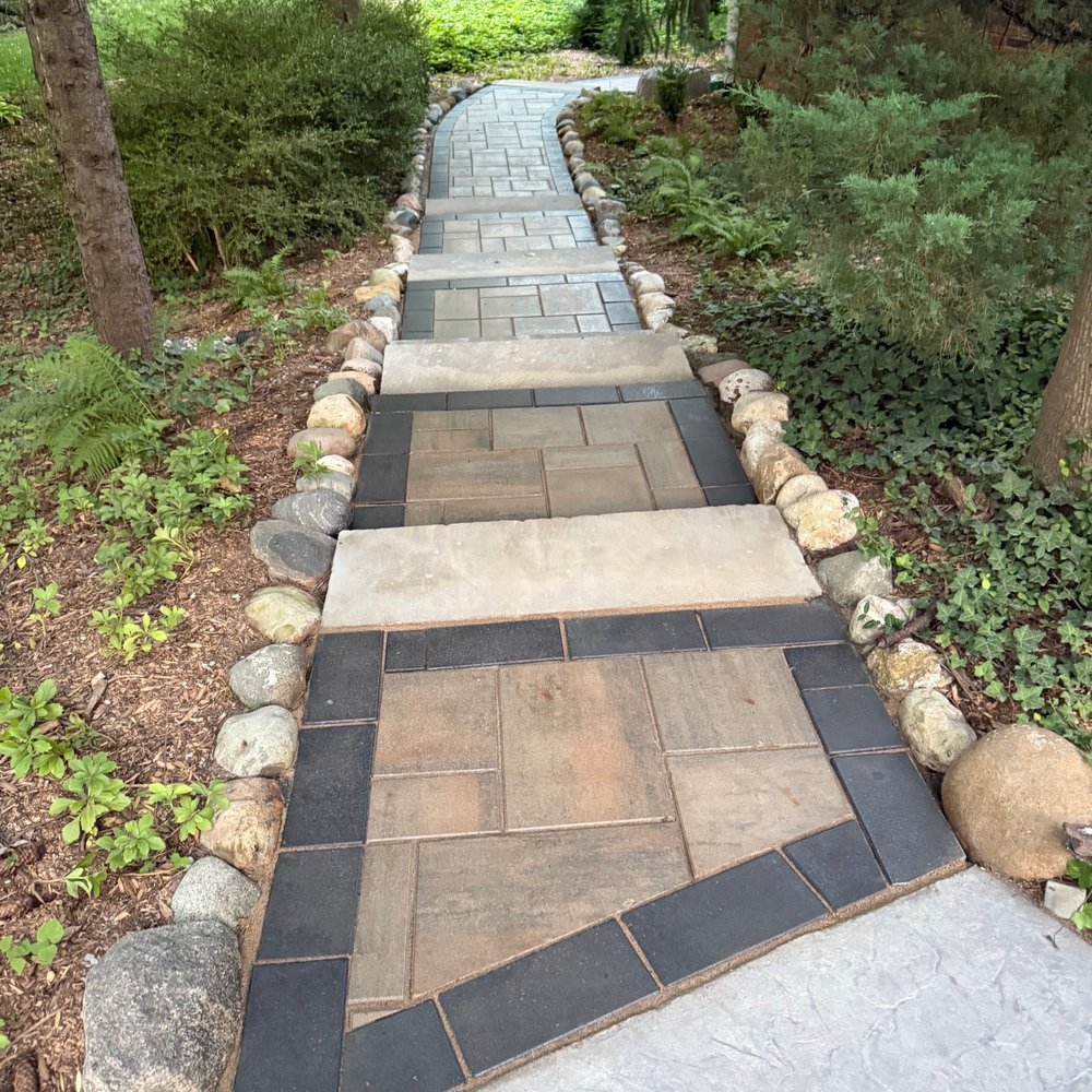 Perfect Paver - Photo after cleaning and repair of pavers that had sunk - Masonry/Concrete Near Me - Franklin, Ohio