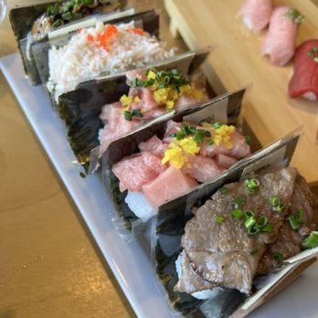 Ramen Nori - Hand rolls: A5 Wagyu, Toro, Crab w/Avo, Scallops w/Truffle - Sushi Bars Near Me - Bellevue, Washington Ramen Nori - Hand rolls: A5 Wagyu, Toro, Crab w/Avo, Scallops w/Truffle - Sushi Bars Near Me - Bellevue, Washington