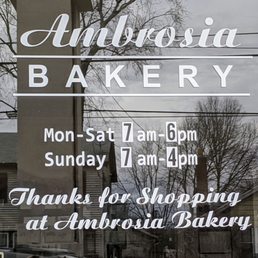Exterior outside entrance of Ambrosia Bakery - Hours - Milford, Connecticut Exterior outside entrance of Ambrosia Bakery - Hours - Milford, Connecticut