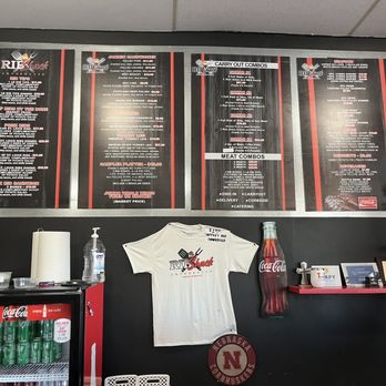 Rib Shack Smoke House - menus on the wall - Barbeque Near Me - Omaha, Nebraska