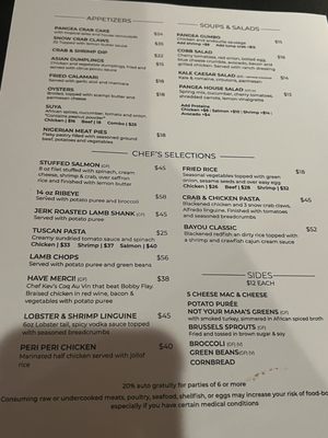 Menu photo 1 Pangea Dallas, TX