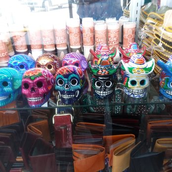 Conoco - a display of colorful skulls for sale - Gas Stations Near Me - Vaughn, New Mexico