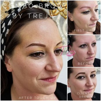 Treja Beauty - Combo brow by Treja, microblading with heavier shading - Permanent Makeup Near Me - Cotati, California Treja Beauty - Combo brow by Treja, microblading with heavier shading - Permanent Makeup Near Me - Cotati, California