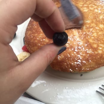 CAFÉ LULUc - Pancakes with fruits. This is a blueberry. - French Near Me - Brooklyn, New York