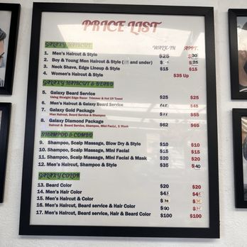 Galaxy Barber Shop - Price list - Barbers Near Me - Milpitas, California Galaxy Barber Shop - Price list - Barbers Near Me - Milpitas, California