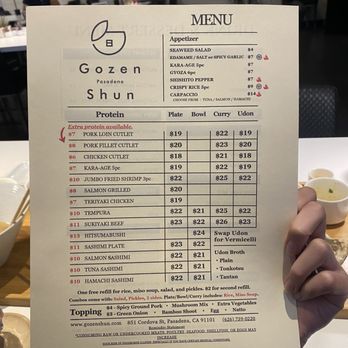Gozen Shun - Menu - Japanese Near Me - Pasadena, California