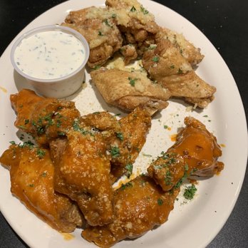 The Tilted Skillet - Garlic Parmesan and honey chipotle chicken wings with ranch - New American Near Me - Washington, Missouri The Tilted Skillet - Garlic Parmesan and honey chipotle chicken wings with ranch - New American Near Me - Washington, Missouri