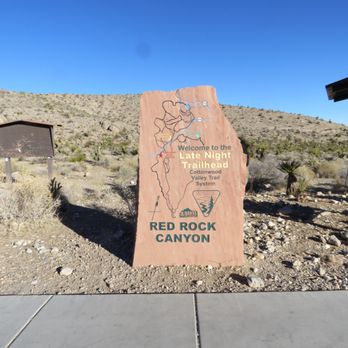 Late Night Trailhead - A map of the area on a sandstone slab. - Hiking Near Me - Blue Diamond, Nevada