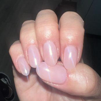 LV Nails And Spa - Nude with chrome on gel hardener - Nail Salons Near Me - Los Alamitos, California