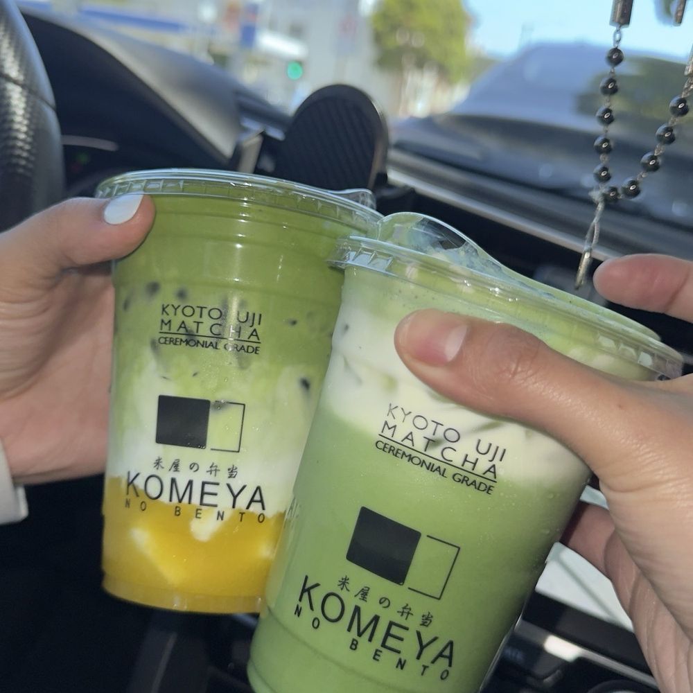Komeya No Bento - Matcha Latte with Salted Cheese Foam (DD), Mango Mango Fresh Milk with Matcha Foam (DD)matcha - Japanese Near Me - San Francisco, California Komeya No Bento - Matcha Latte with Salted Cheese Foam (DD), Mango Mango Fresh Milk with Matcha Foam (DD)matcha - Japanese Near Me - San Francisco, California