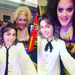 After work my co-workers and I went to a halloween drag show! Hair still looking fierce! Hair by Victoria Lee